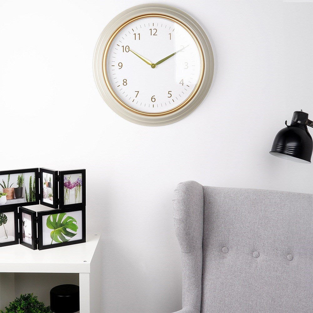 Wall clock white gold 50 cm