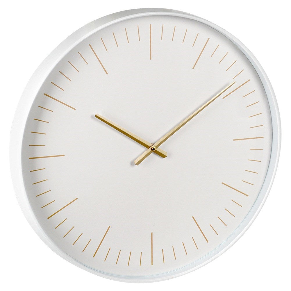 Wall clock white gold 50 cm