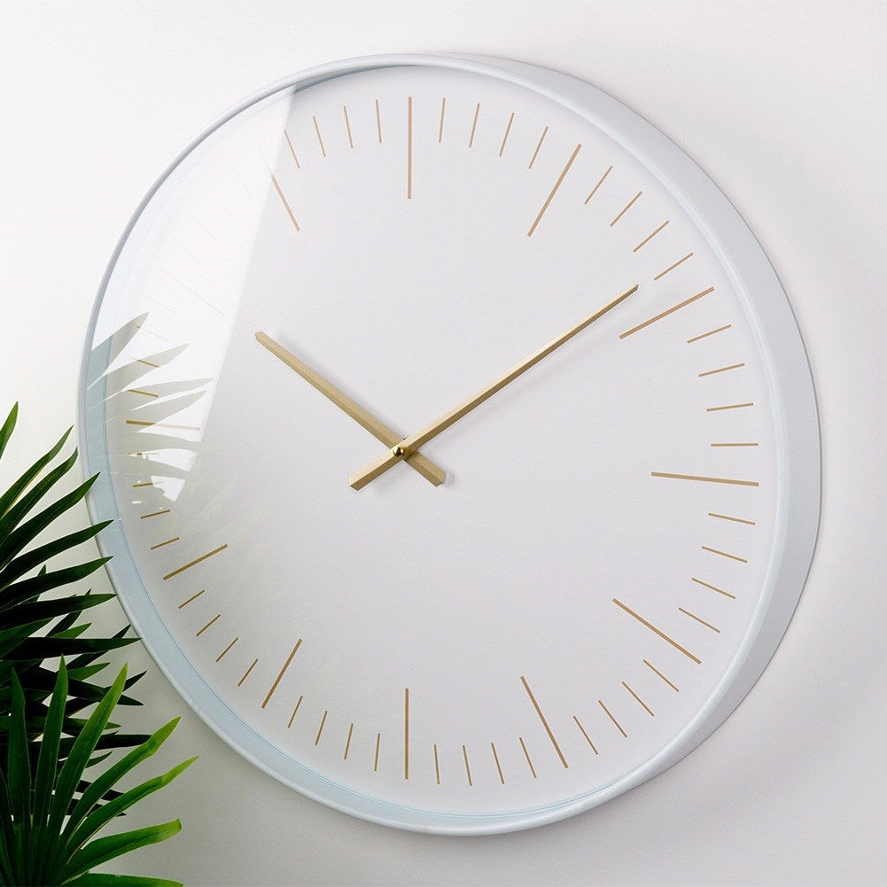 Wall clock white gold 50 cm