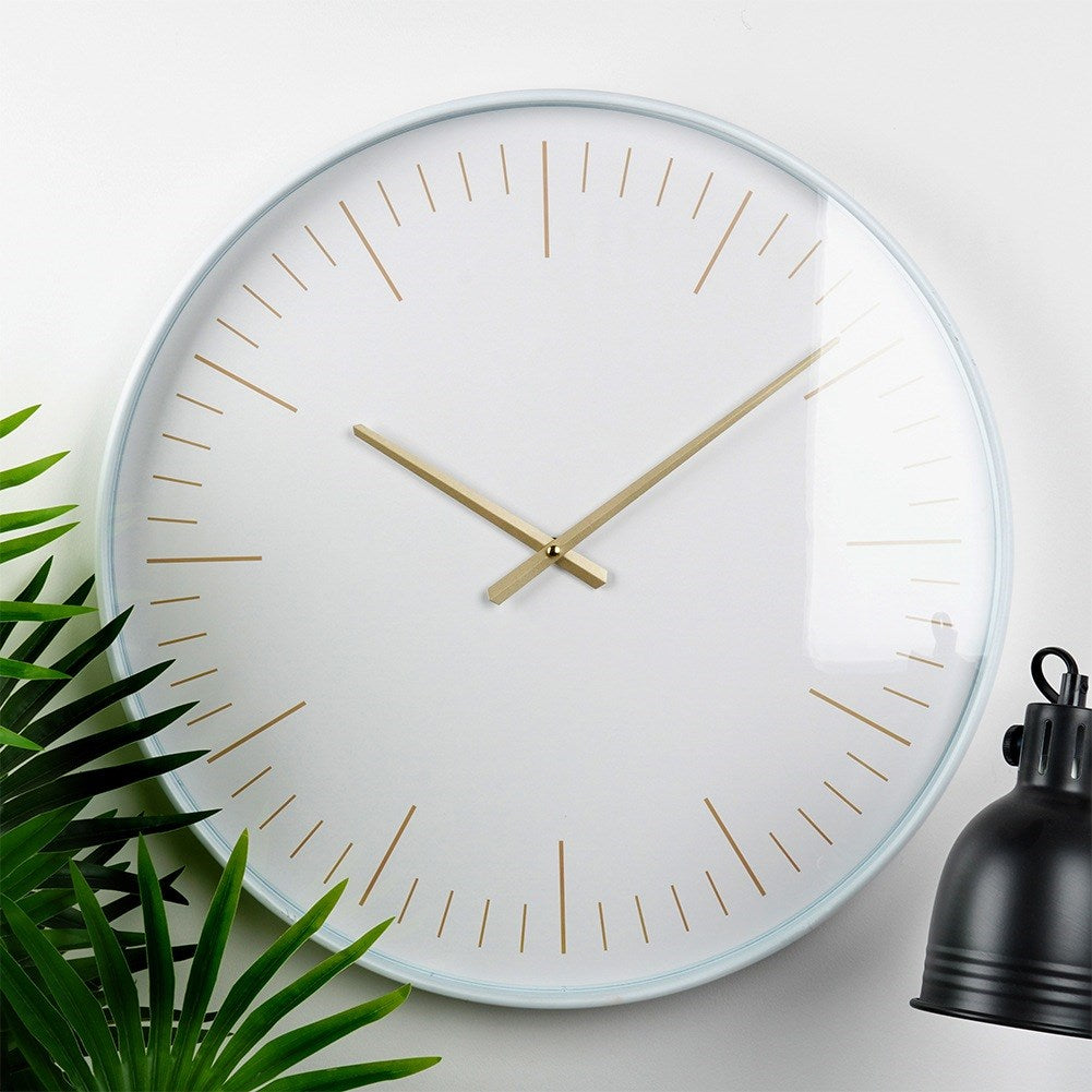 Wall clock white gold 50 cm