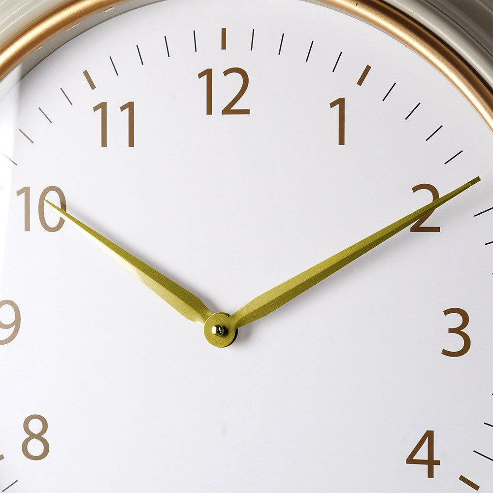 Wall clock white gold 50 cm