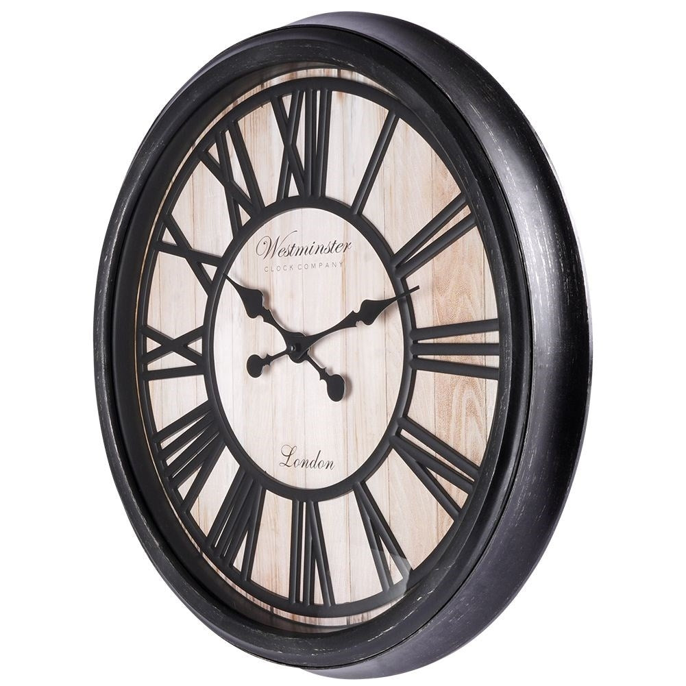 Wall clock with Black Frame and Roman Numerals