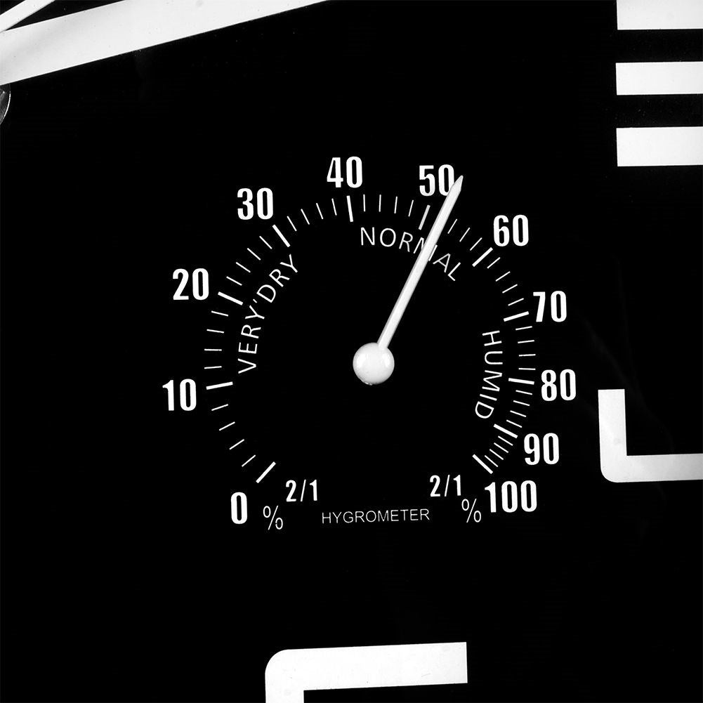Wall clock with thermometer and hygrometer, 25 cm diameter