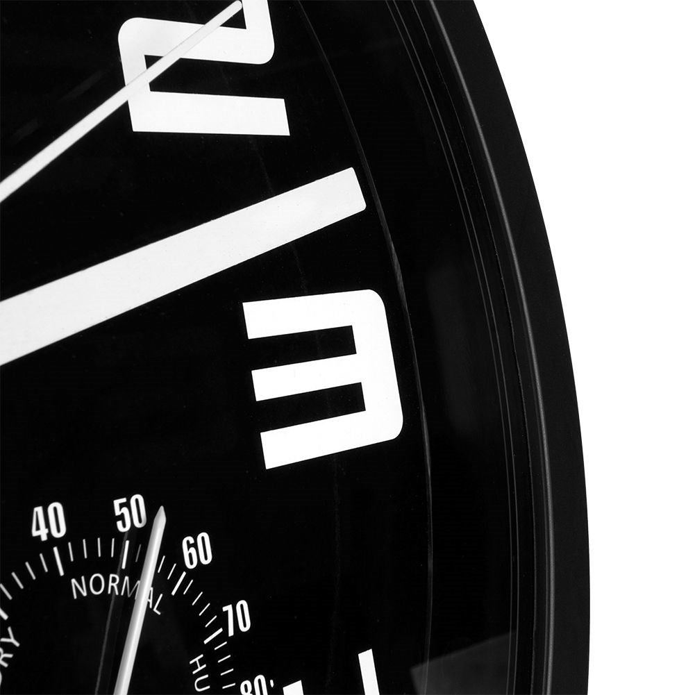 Wall clock with thermometer and hygrometer, 25 cm diameter
