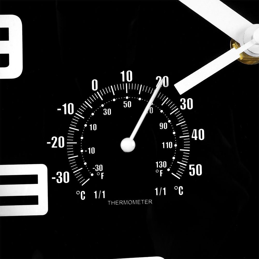 Wall clock with thermometer and hygrometer, 25 cm diameter