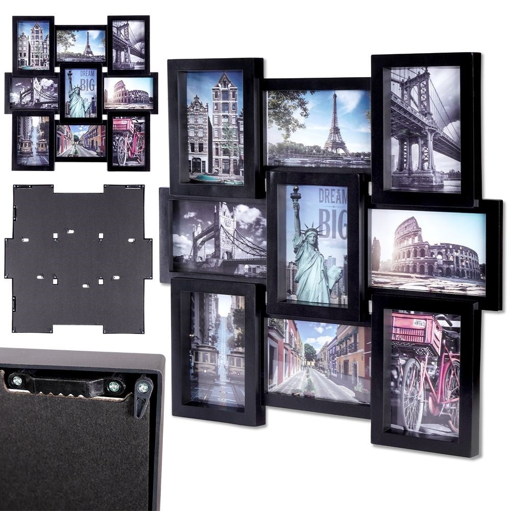 Wall collage frame for 9 photos in size 10x15 cm