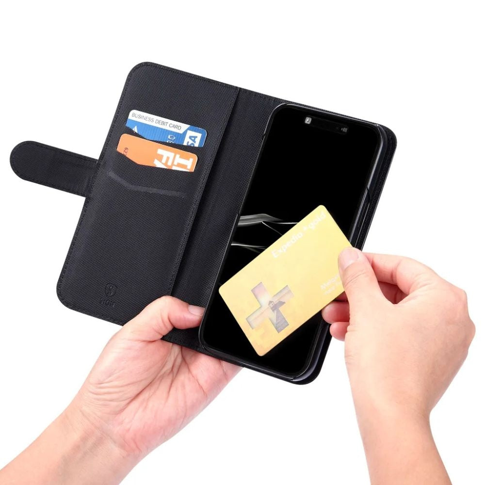 Wallet case 2-in-1 for iPhone 16 - Black