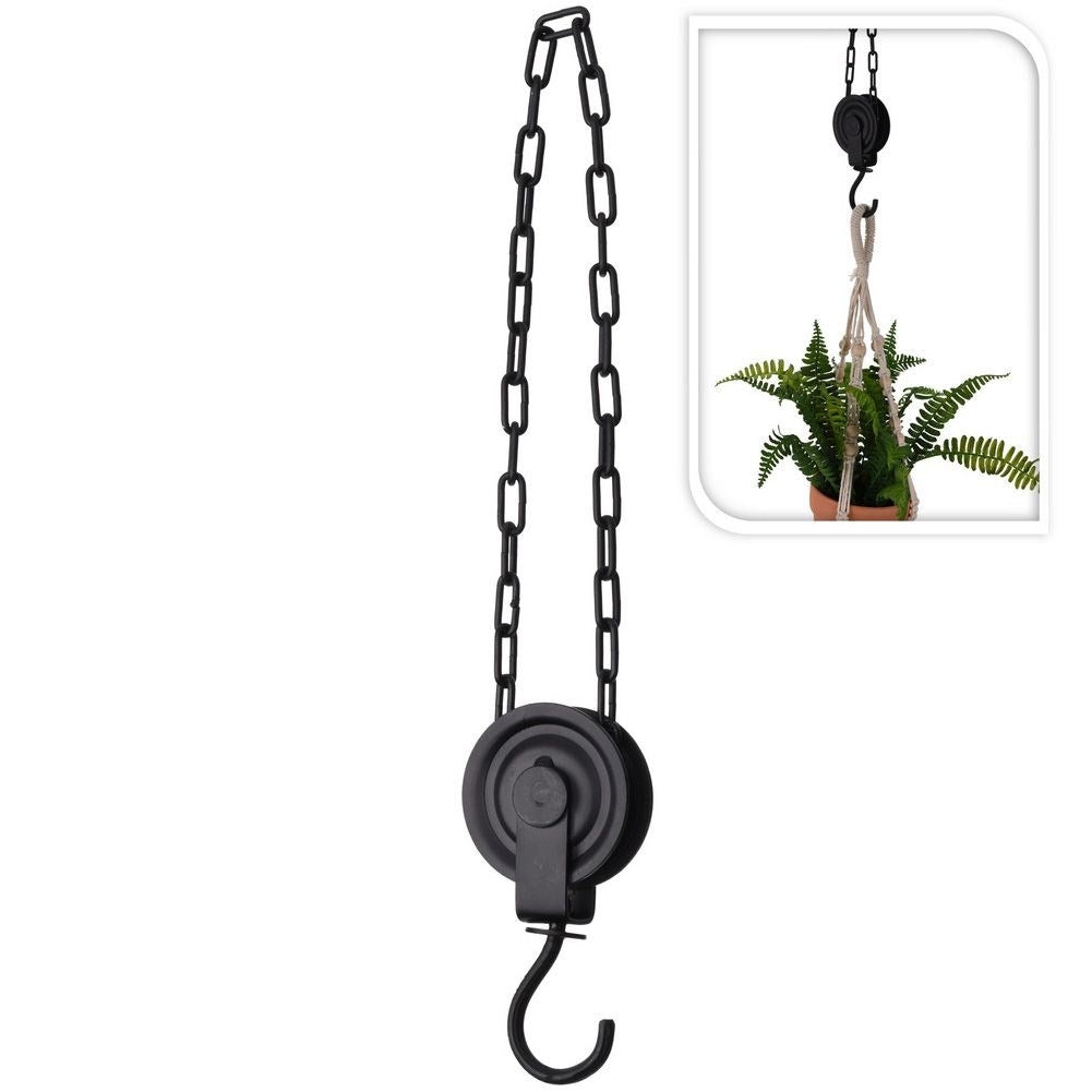 Wall hook for pots in black metal, industrial style