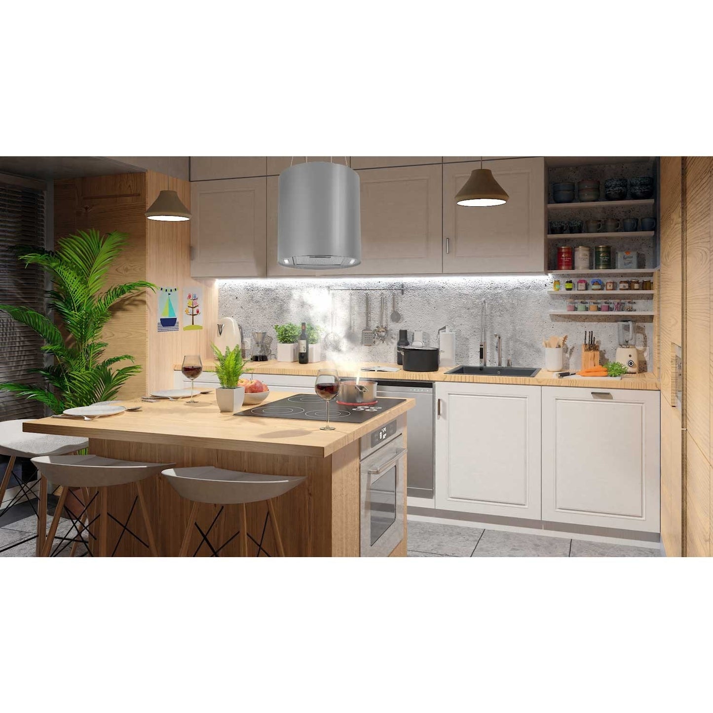 Wall-hung kitchen hood 35 cm inox BT-226