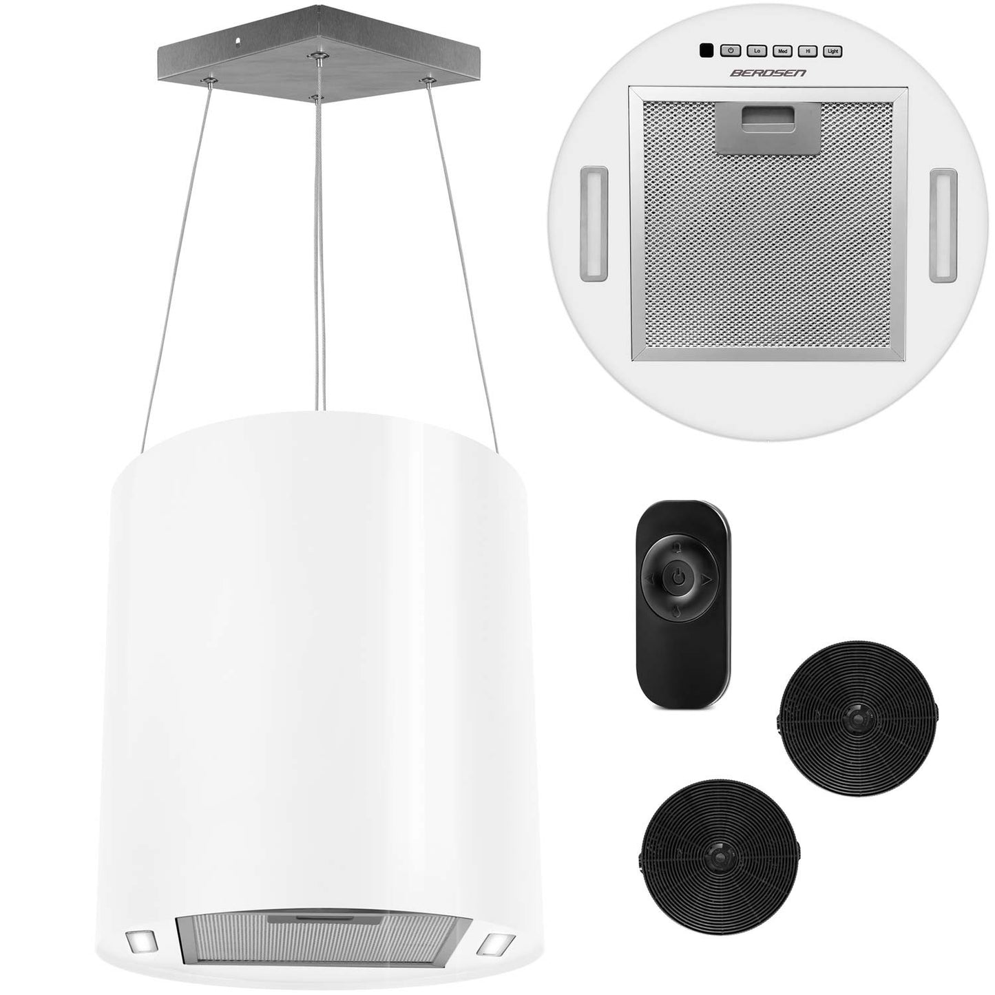 Wall-hung kitchen hood 35cm white BT-228