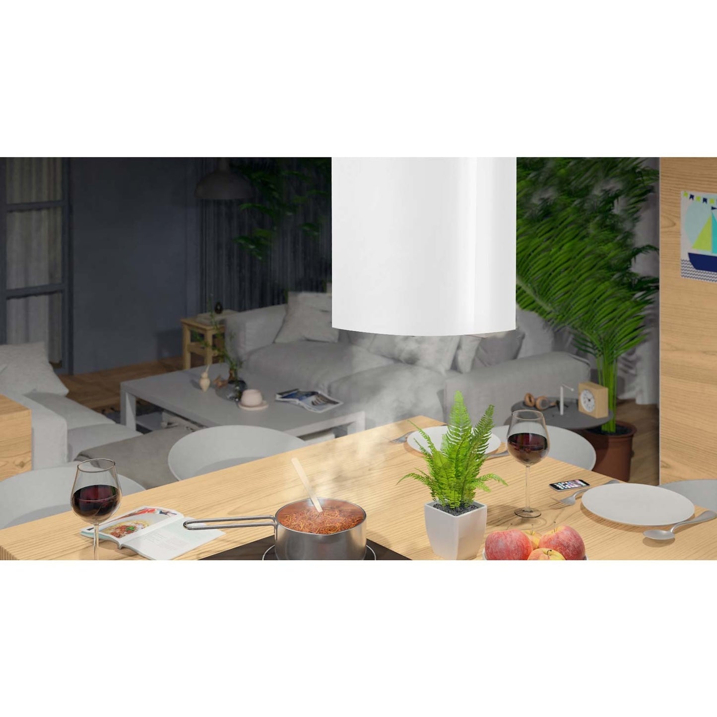 Wall-hung kitchen hood 35cm white BT-228