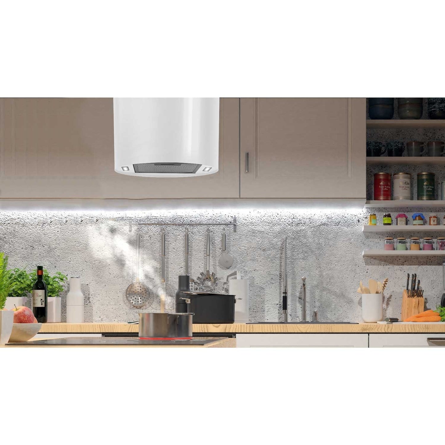 Wall-hung kitchen hood 35cm white BT-228