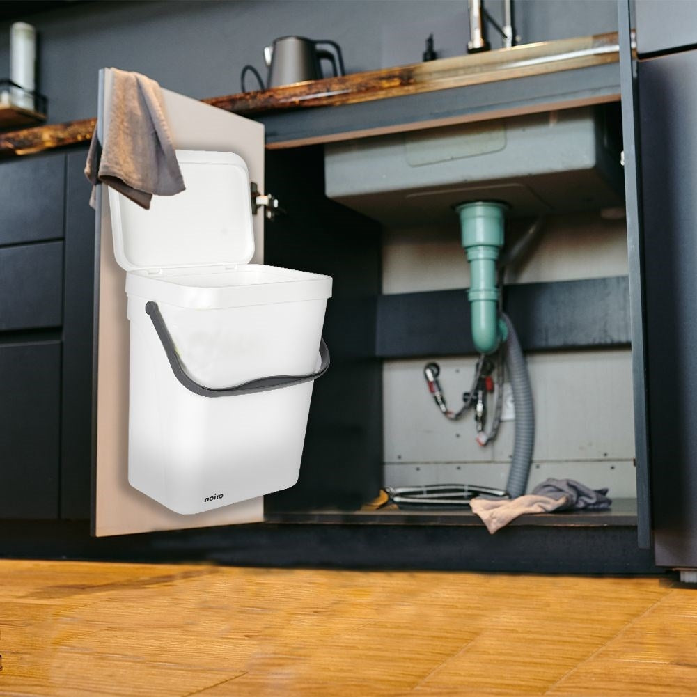 Wall-mounted 10L Dustbin with Lid and Handle