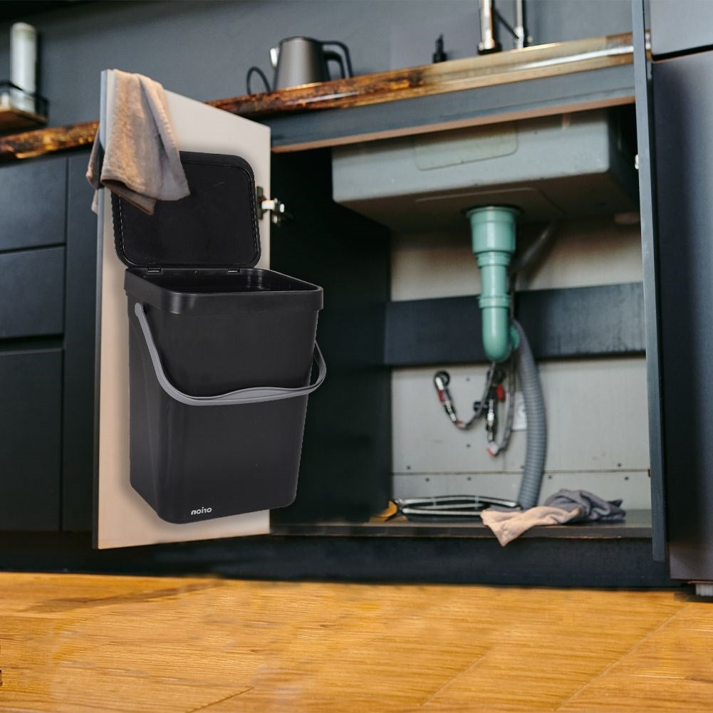 Wall-mounted 10L Dustbin with Lid and Handle