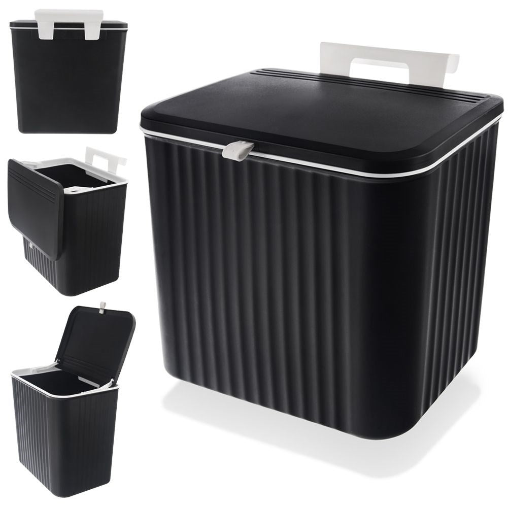 Wall-mounted 13L waste container with double lid