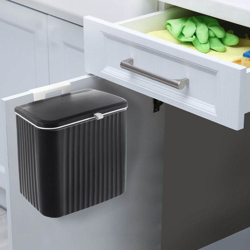 Wall-mounted 13L waste container with double lid