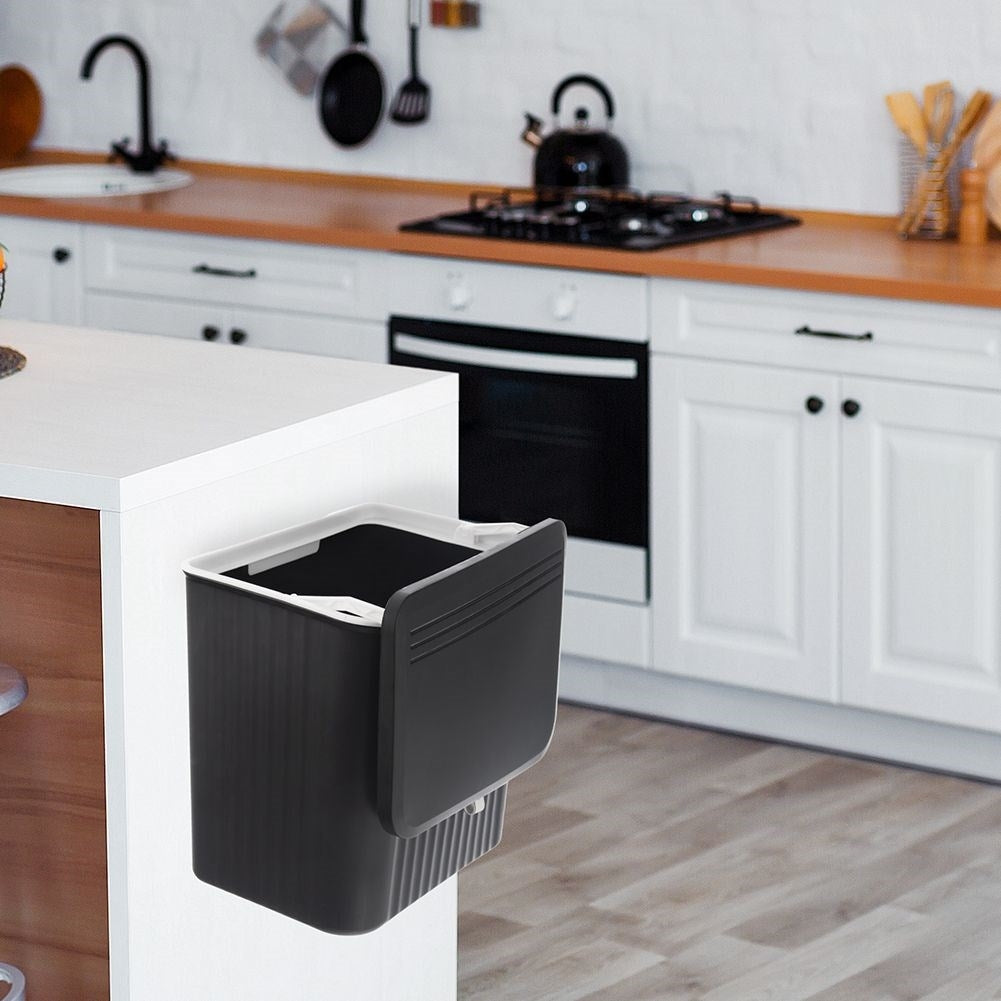 Wall-mounted 13L waste container with double lid