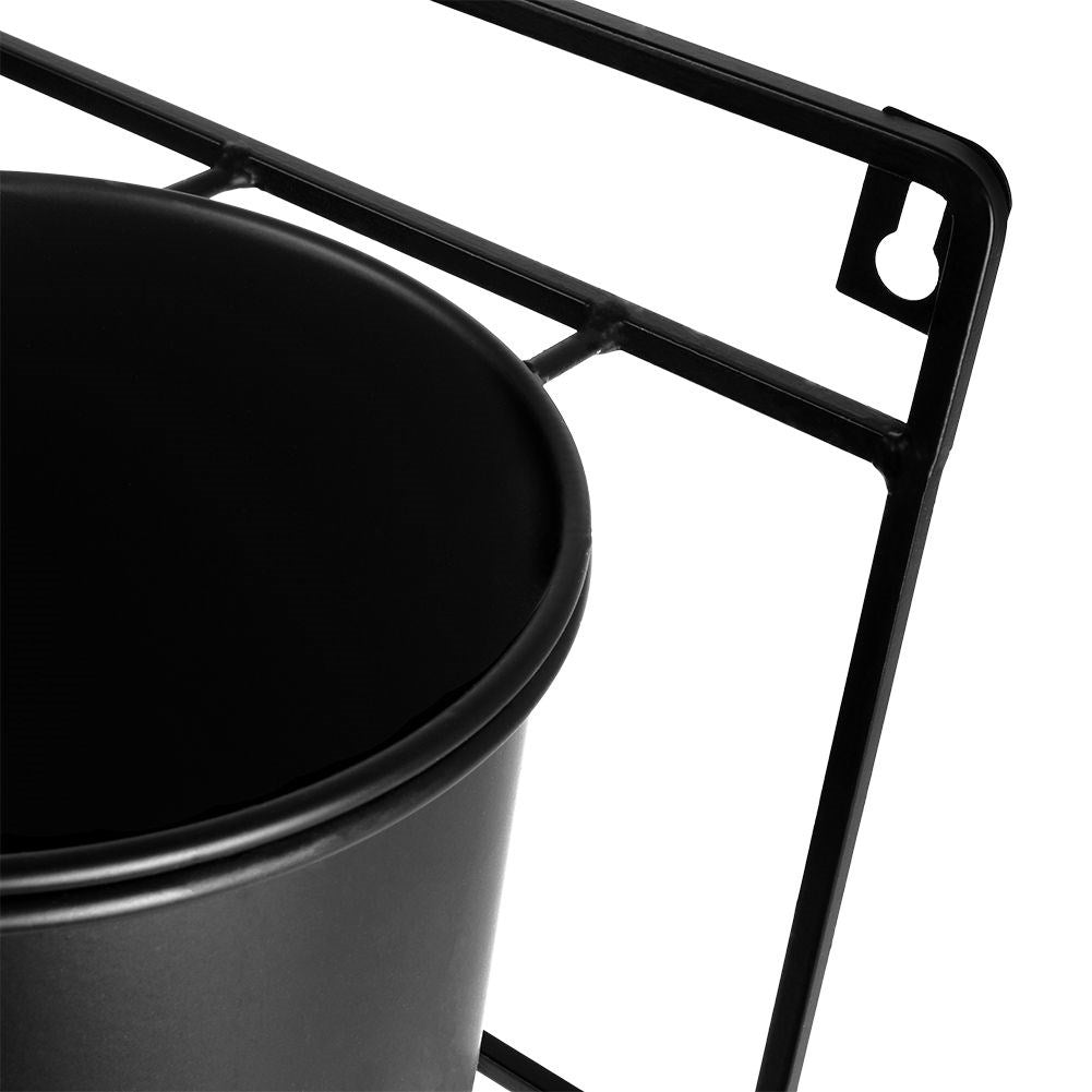 Wall-mounted Flower Shelf in Matt Black for Three Plants