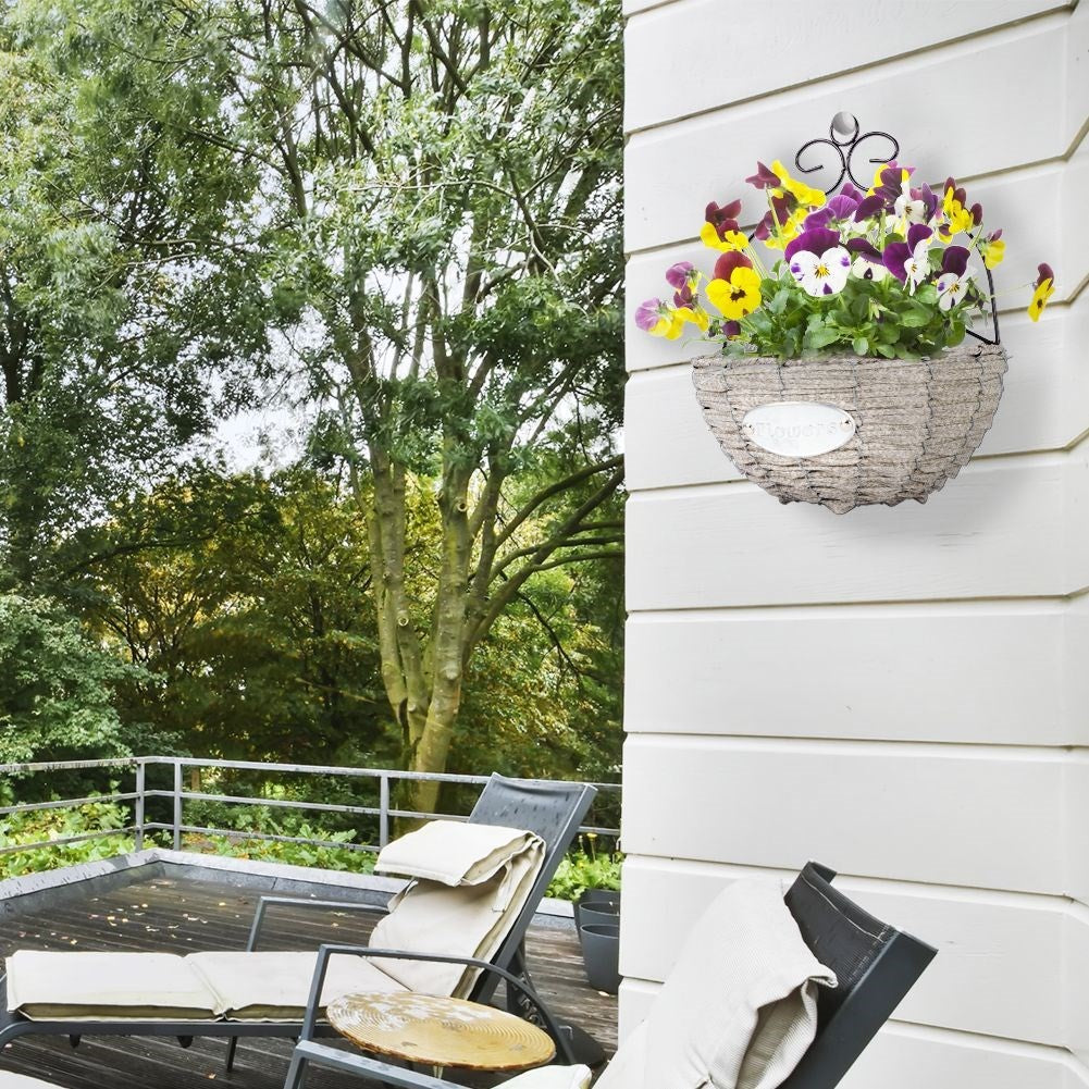 Wall-mounted Hanging Flower Pot in Metal