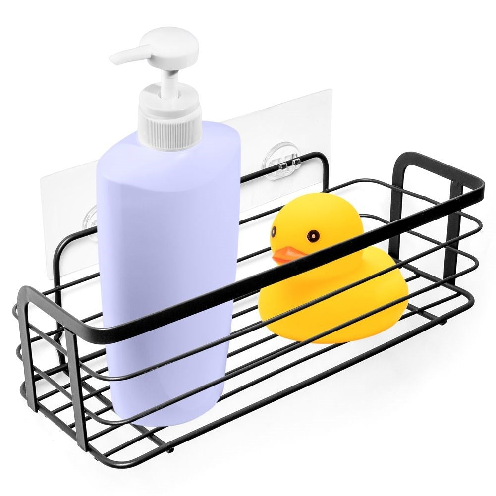Wall-mounted shower shelf with strong tape