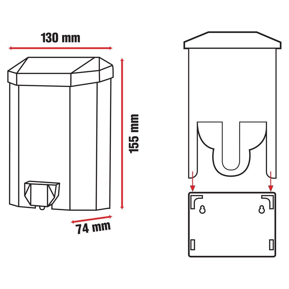 Wall-mounted soap dispenser for bathroom and kitchen