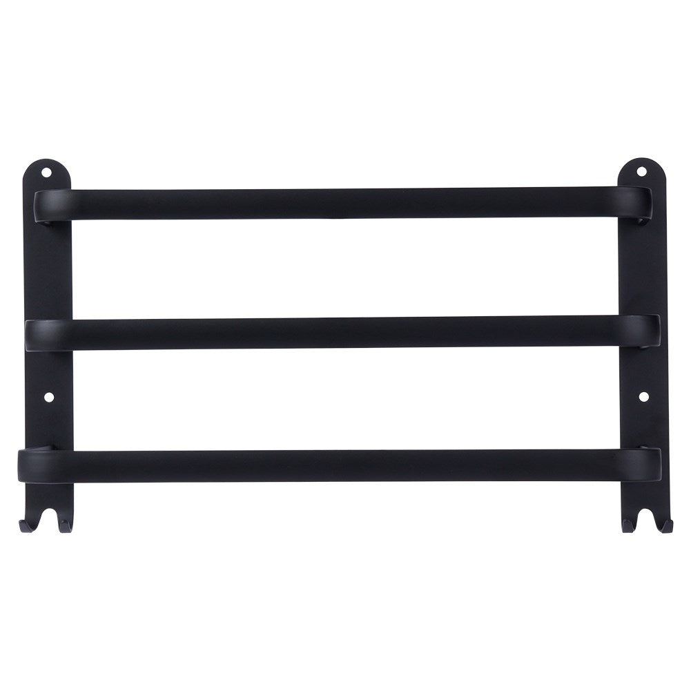 Wall-mounted towel rail with 3 bars and 4 hooks