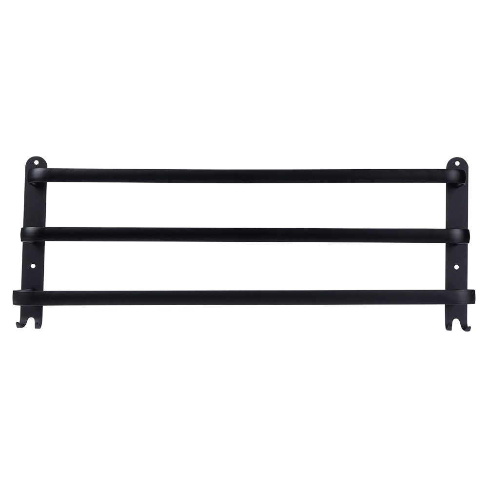 Wall-mounted towel rail with 3 sections and 4 hooks