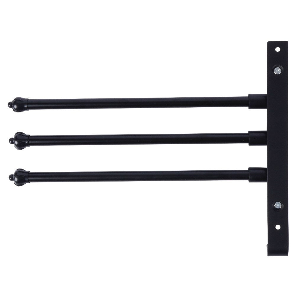 Wall mounted towel rail with rotating arms