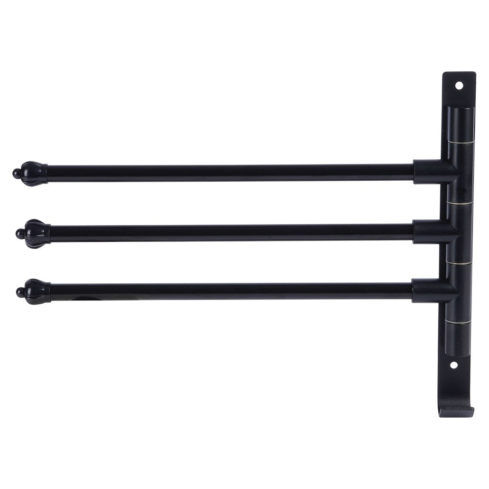 Wall mounted towel rail with rotating arms