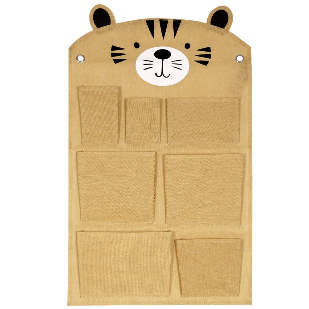 Wall organizer for children's accessories - mustard yellow canvas