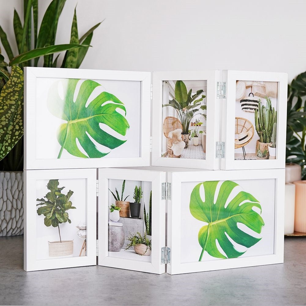 Wall or table frame for collage - 6 white photos