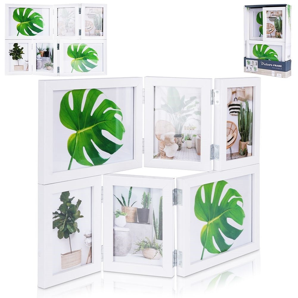 Wall or table frame for collage - 6 white photos