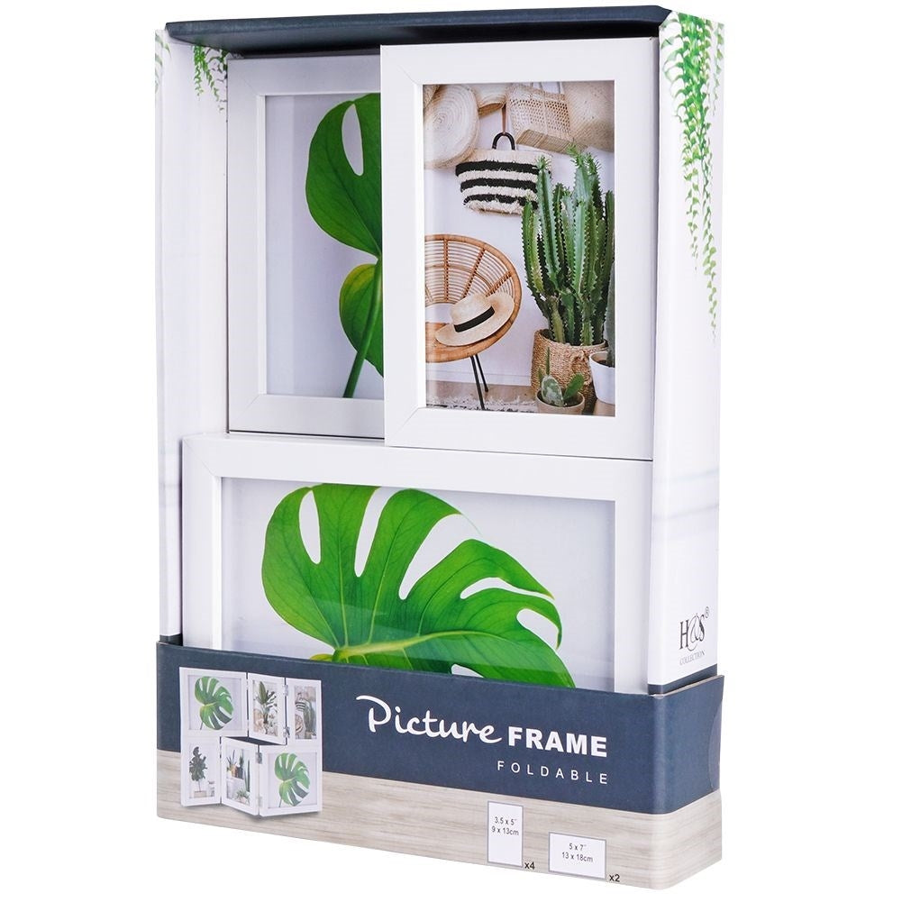 Wall or table frame for collage - 6 white photos
