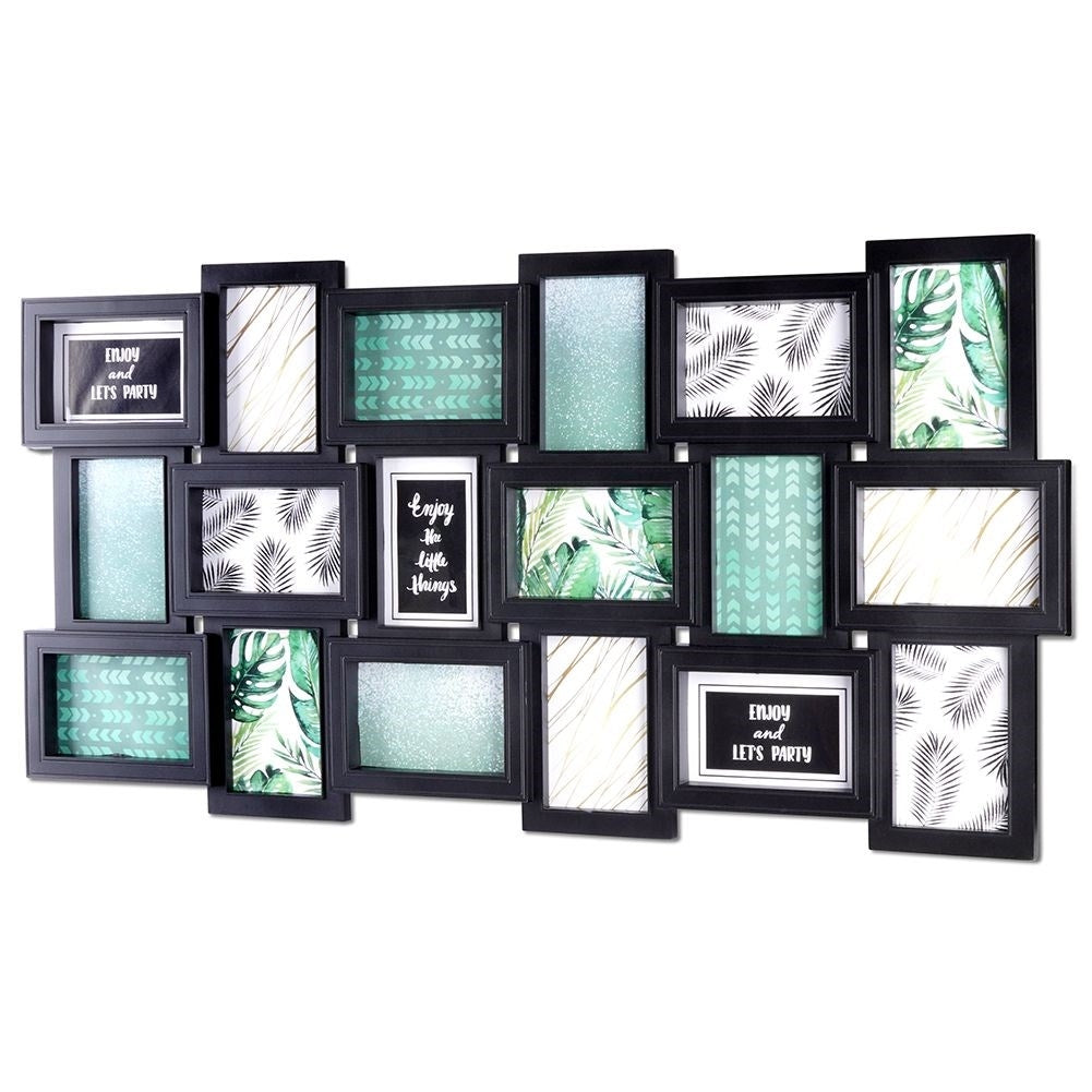 Wall photo frame Collage for 18 Pictures 10x15 cm Black
