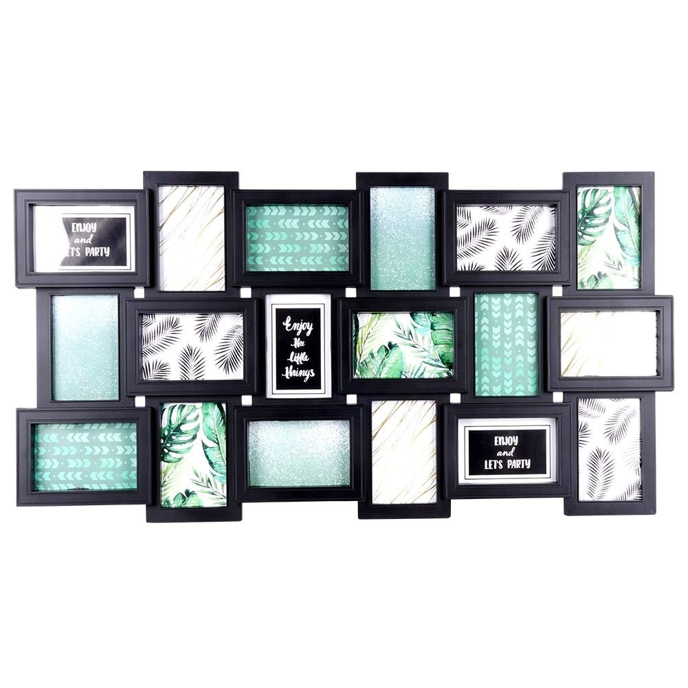 Wall photo frame Collage for 18 Pictures 10x15 cm Black