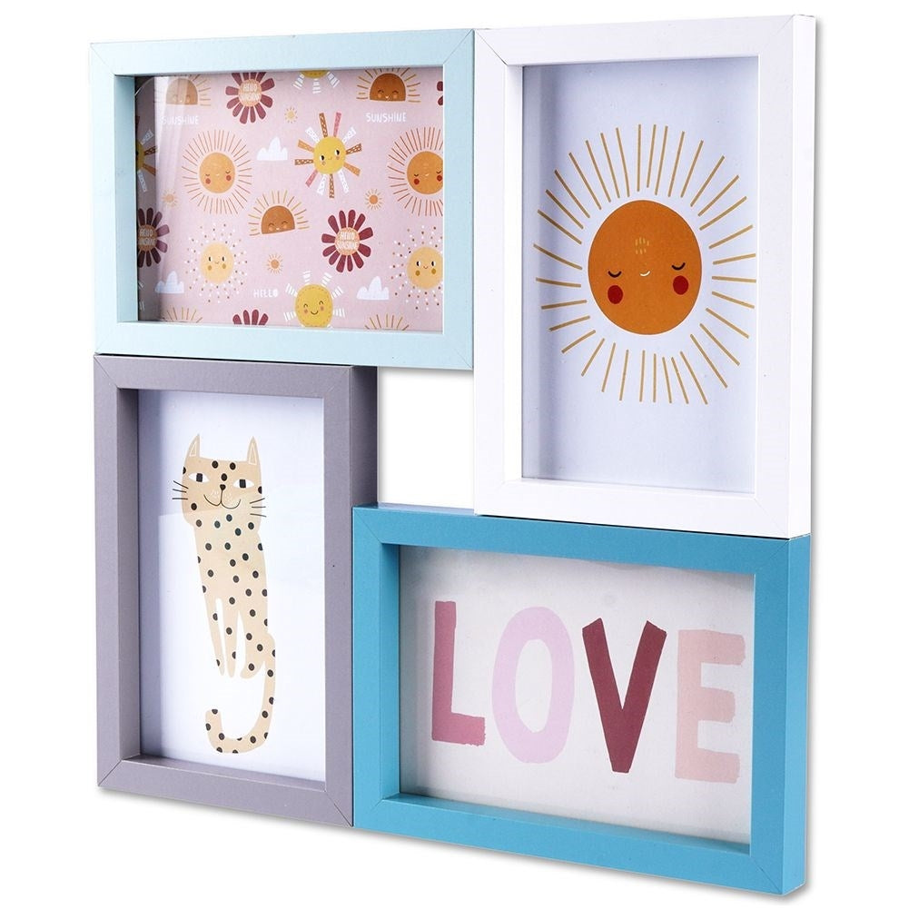 Wall photo frame Collage for 4 Photo pastels 10x15 cm