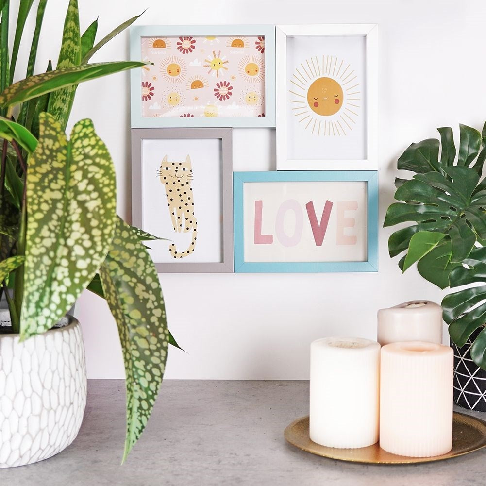 Wall photo frame Collage for 4 Photo pastels 10x15 cm