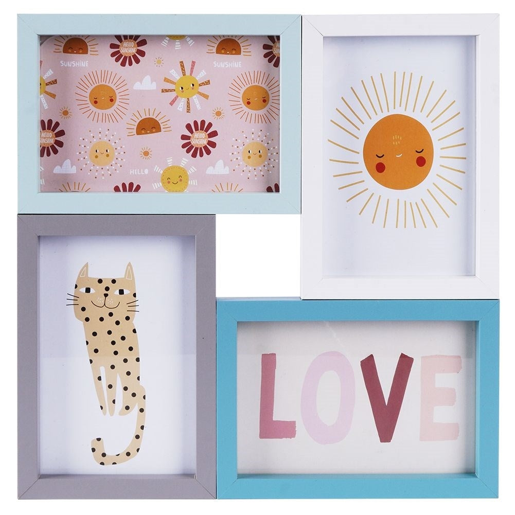 Wall photo frame Collage for 4 Photo pastels 10x15 cm
