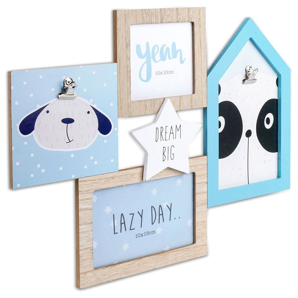 Wall photo frame for kids room: Display 4 pictures in colorful style