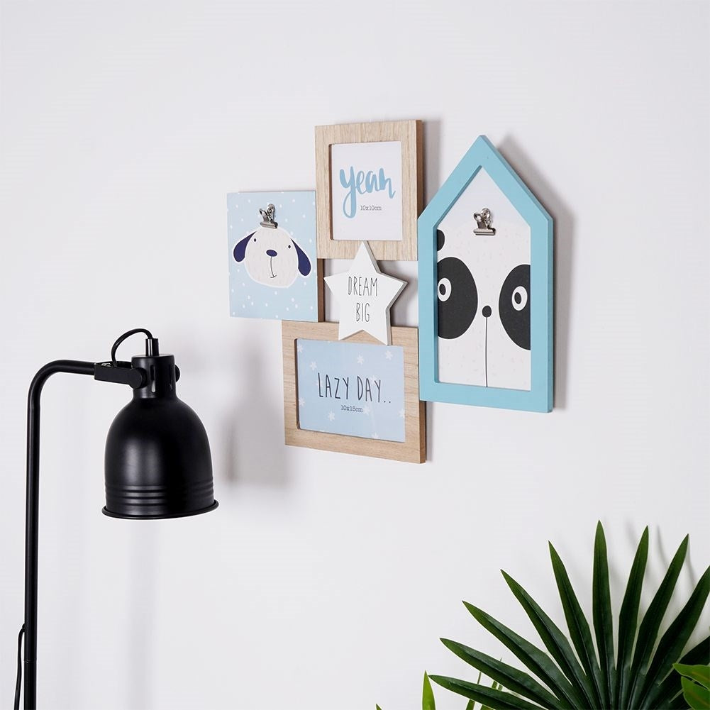 Wall photo frame for kids room: Display 4 pictures in colorful style