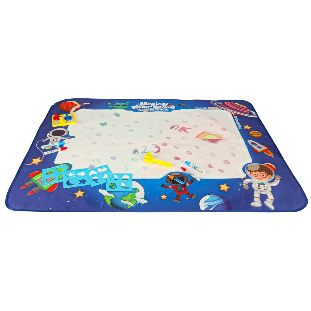 Water Drawing Mat, 120x90cm, with Markers & Stencils