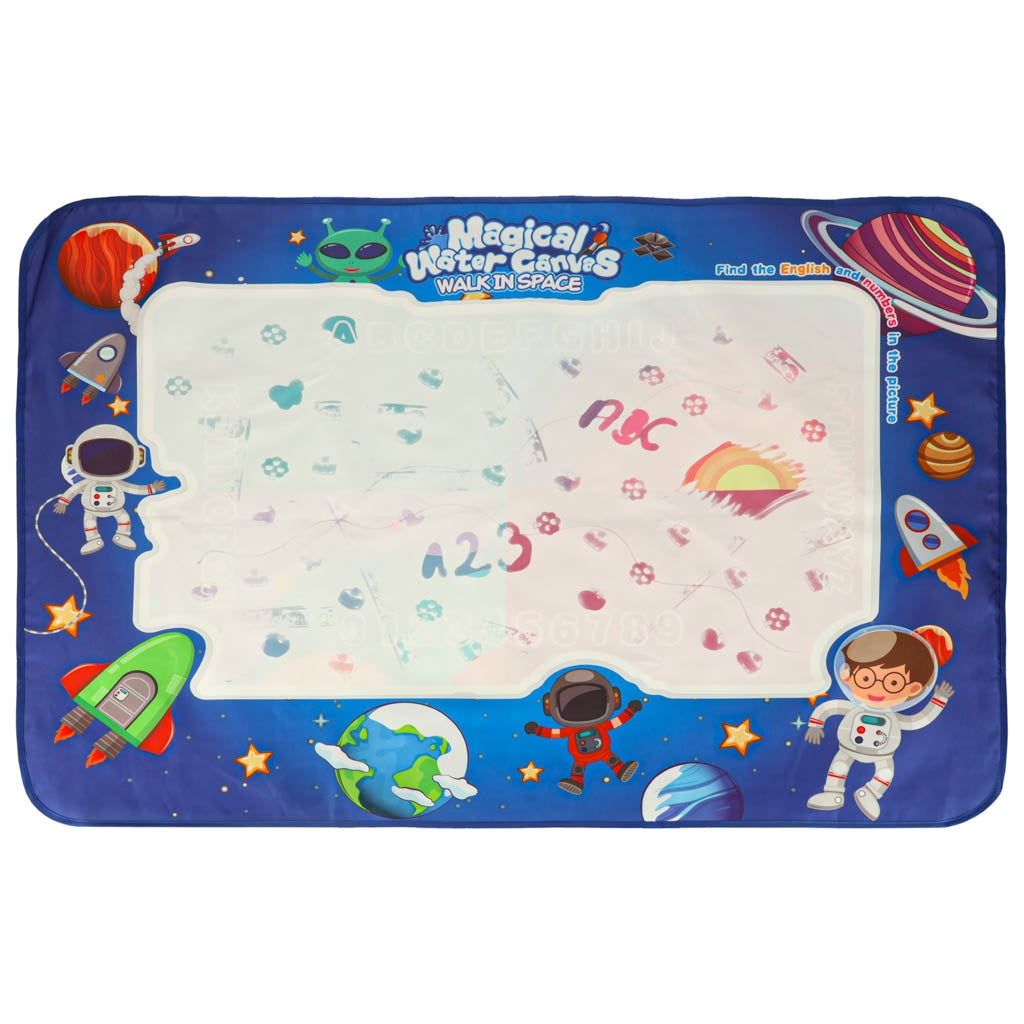 Water Drawing Mat, 120x90cm, with Markers & Stencils