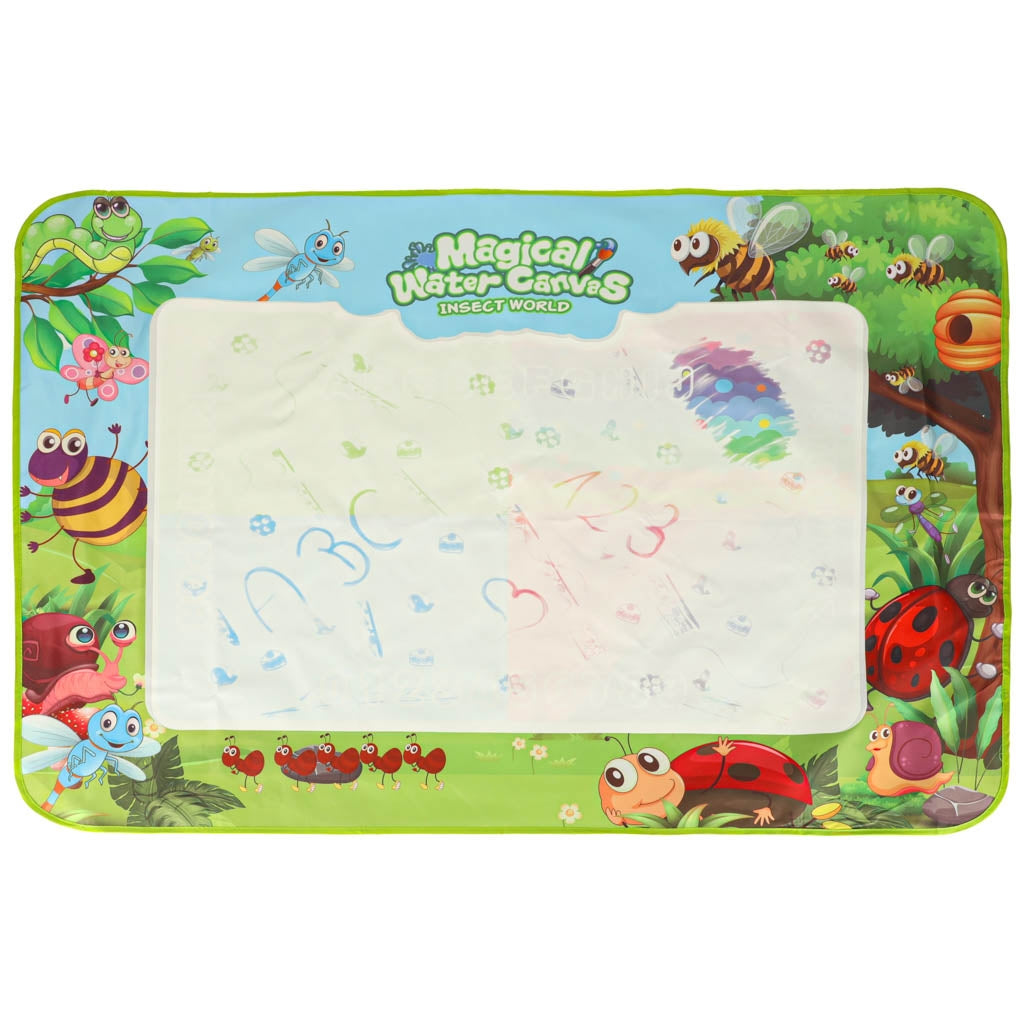 Water Drawing Mat, 120x90cm, with Markers & Stencils
