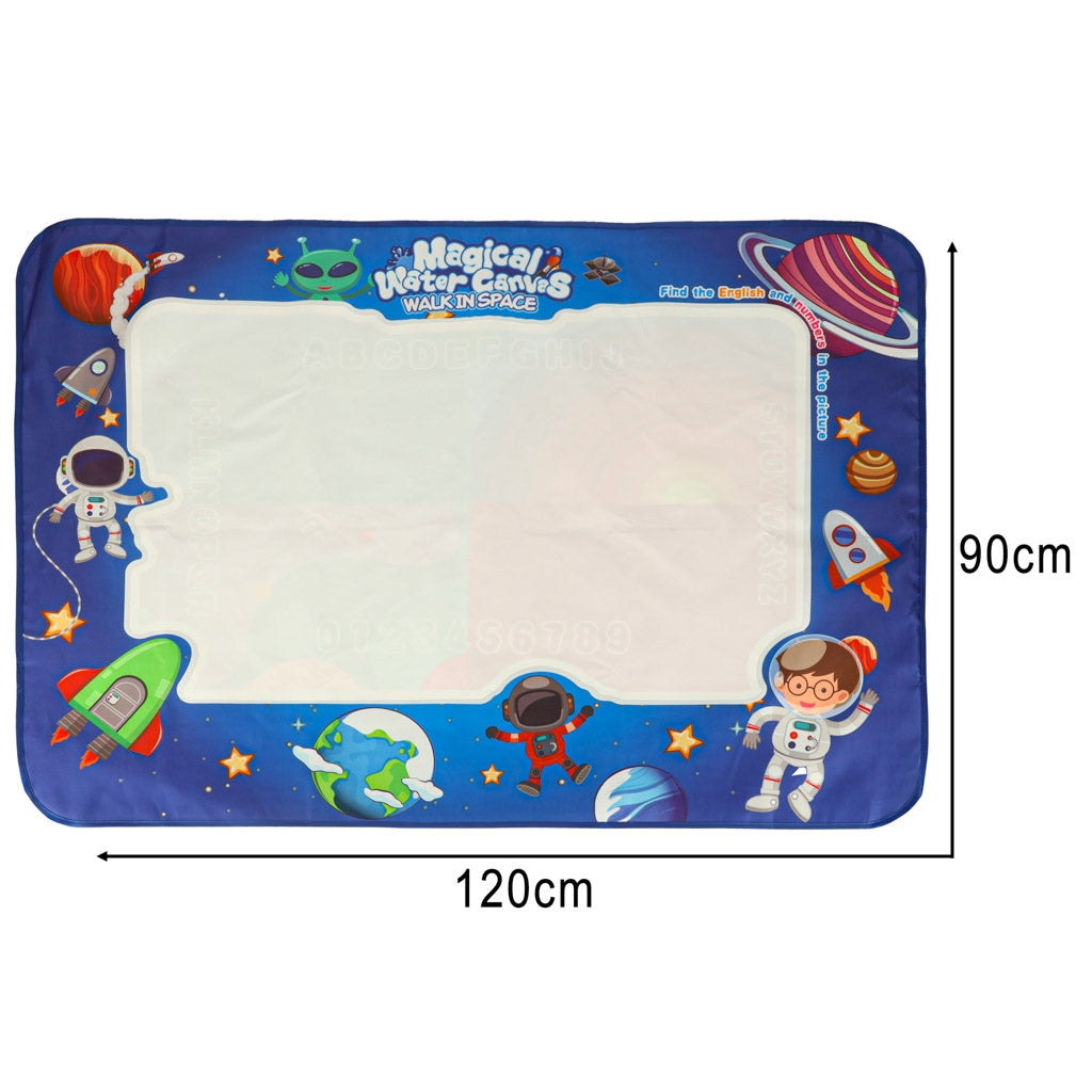 Water Drawing Mat, 120x90cm, with Markers & Stencils
