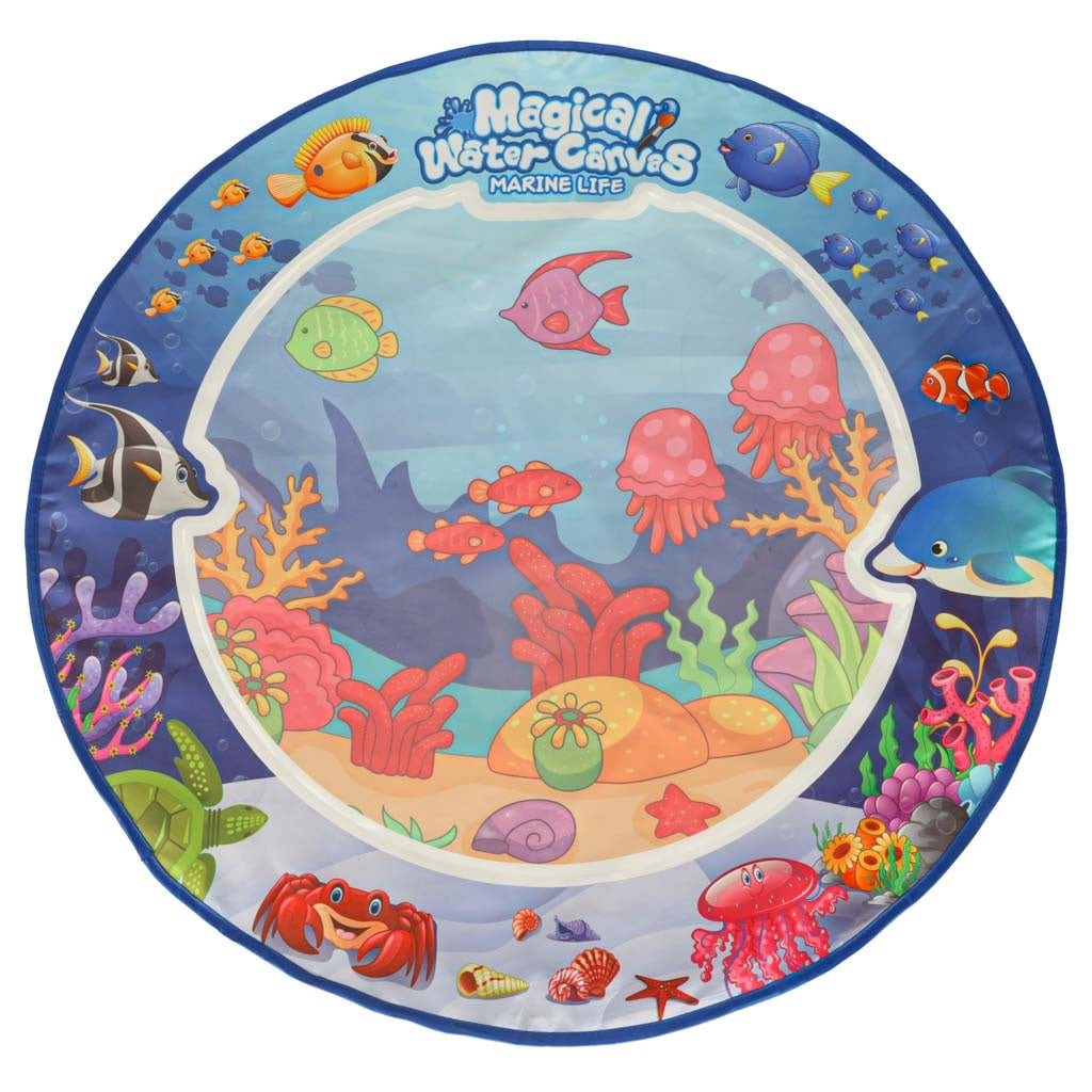 Water Drawing Mat with Markers & Stencils, 80cm Round