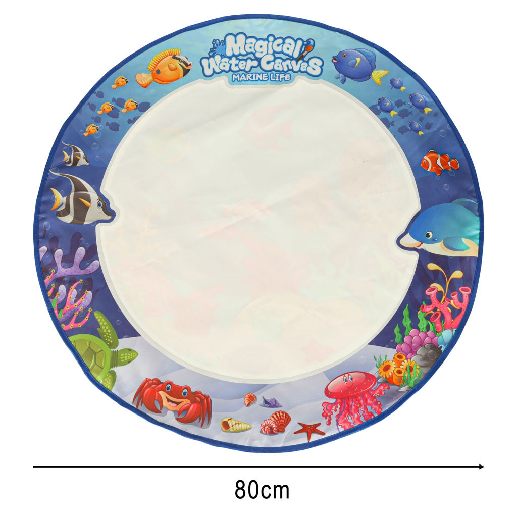 Water Drawing Mat with Markers & Stencils, 80cm Round