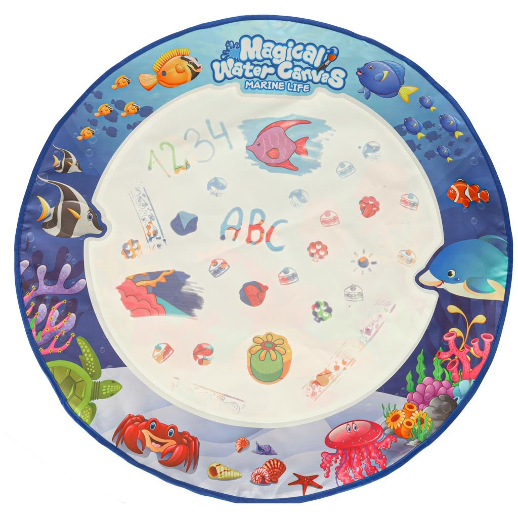 Water Drawing Mat with Markers & Stencils, 80cm Round
