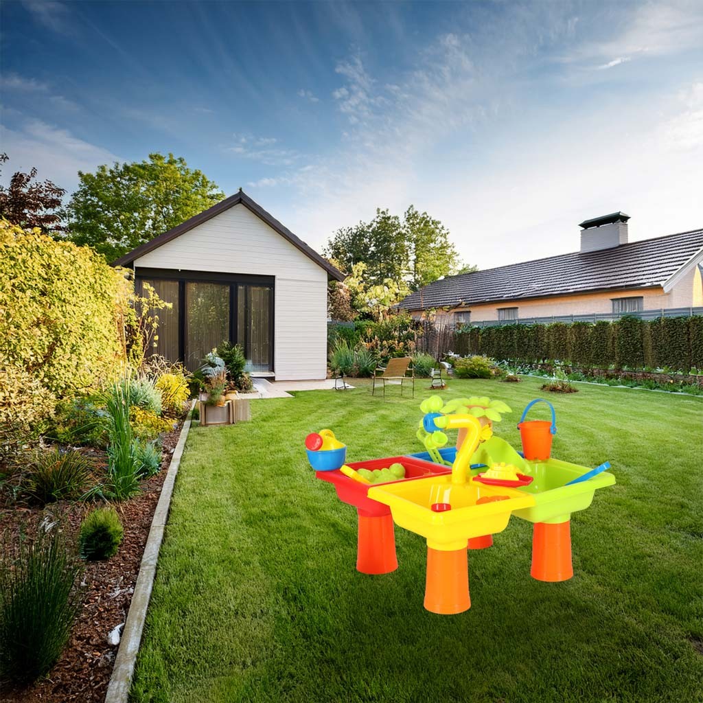 Water Table Set: Sandbox, Shovel, Watering Can, Stool