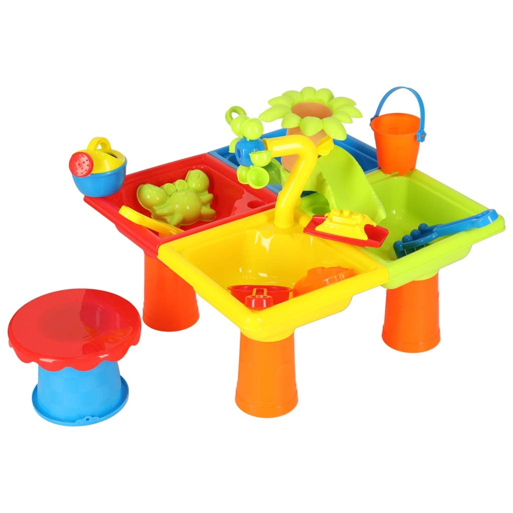 Water Table Set: Sandbox, Shovel, Watering Can, Stool