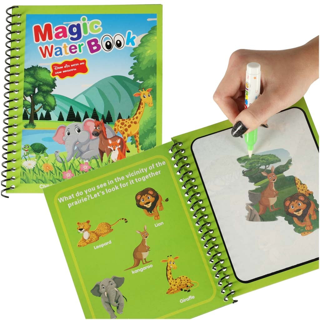 Water book with marker green safari